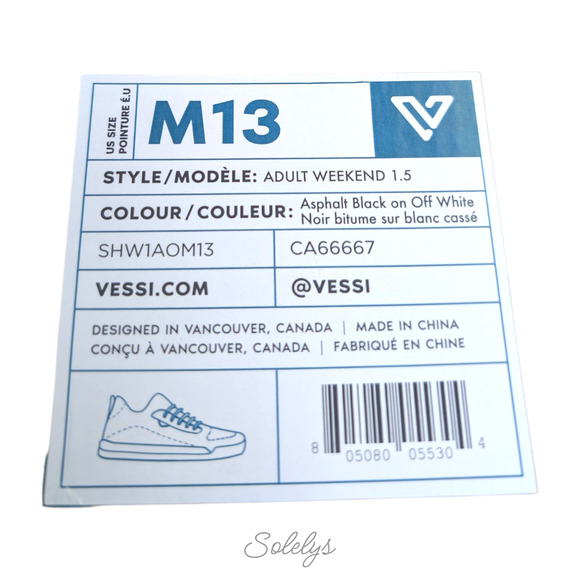 Vessi Weekend Mens 13 Asphalt Black Off White Waterproof Knit Dyma-Tex Sneaker - Picture 5 of 12